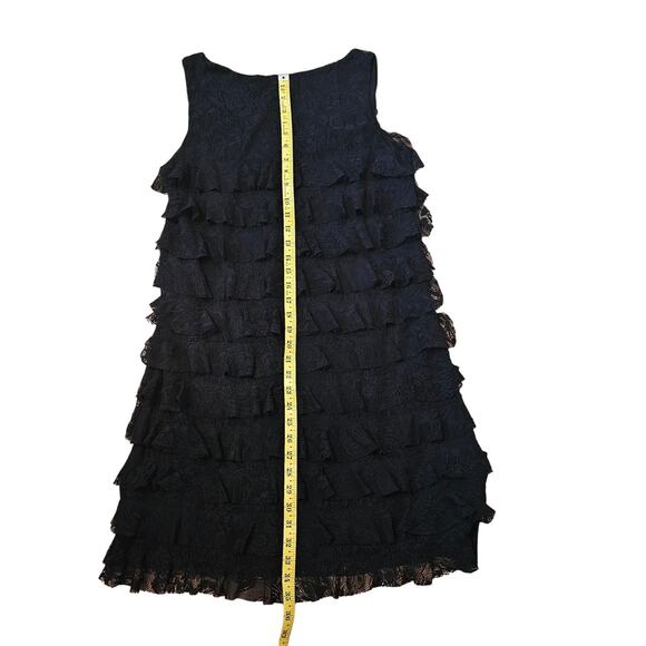 August Silk Options Flouncy Tiered Lace Ruffled Cocktail Dress Size L - Picture 9 of 10
